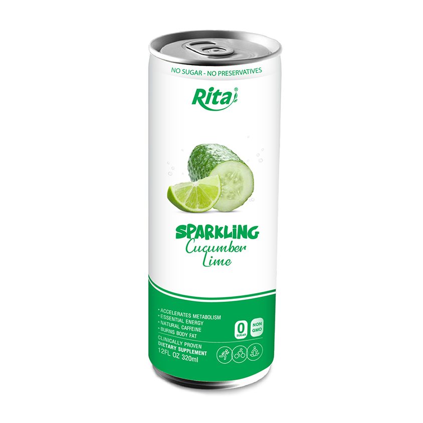 real tropical  cucumber lime sparkling drink