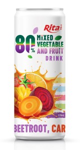 Hot Trending 320ml Sleek Can Mixed Vegetable And Fruit Drink 