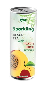 sparkling drink black tea with peach juice sparkling drink black tea with peach juice