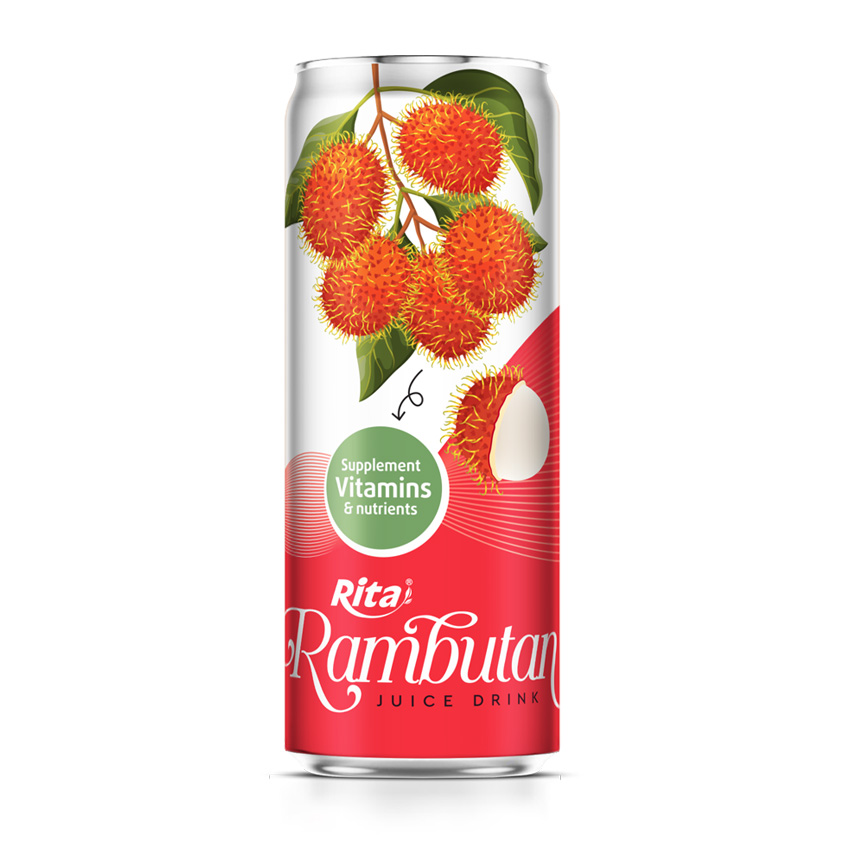 Best Flavor Rita Rambutan Juice Drink 320ml Slim Can