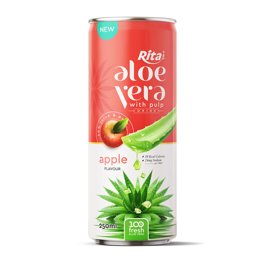 Rita Aloe Vera with Pulp Apple Flavor 250ml Can – Crisp, Cool, and Naturally Refreshing