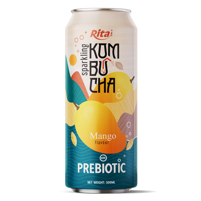 Rita Sparkling Kombucha Mango Flavour with Prebiotic 500ml Can