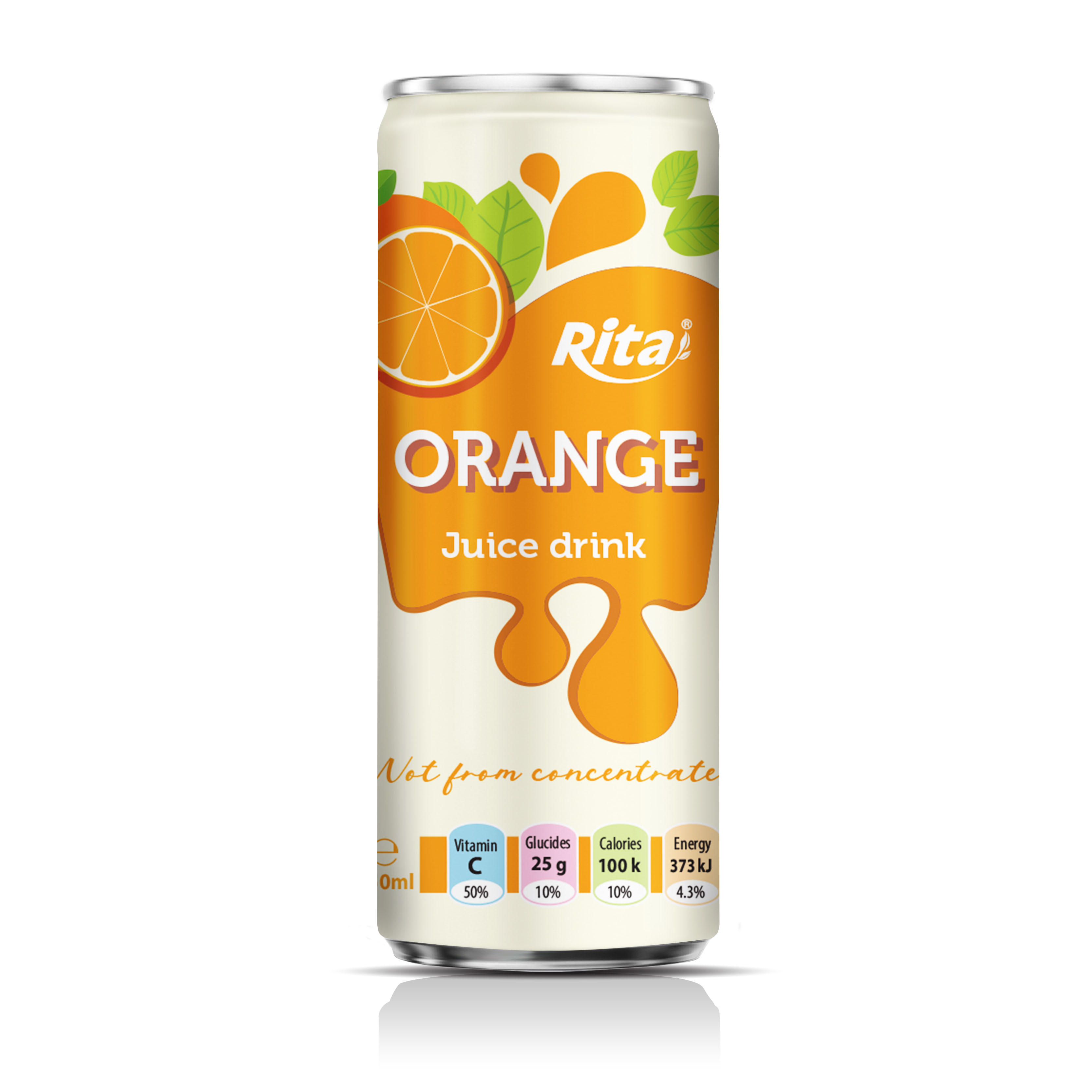 Rita NFC Best Flavor Orange Juice Drink 330ml Sleek Can